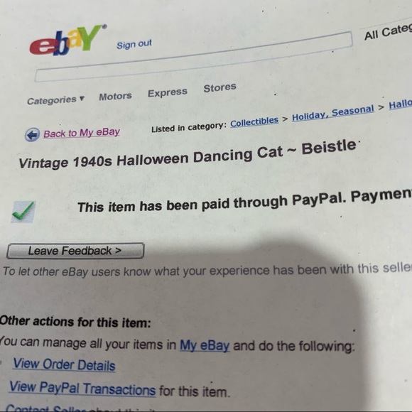 1940’s Beistle Halloween Dancing Cat Honeycomb Decor Party Decoration Original - Picture 13 of 13